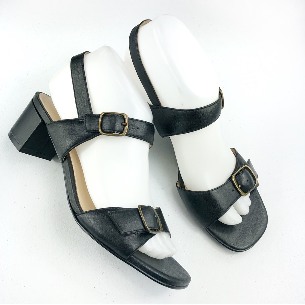 Grey City Black Sandals Size 8M